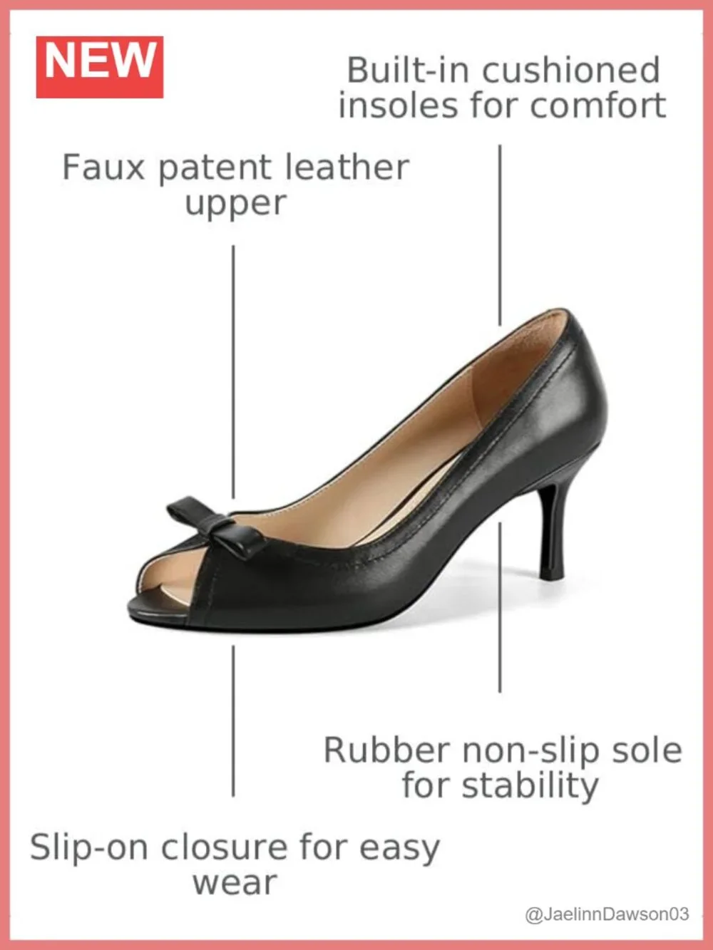 Women's Patent Leather Kitten Heel Pumps Bow Tie Peep Toe Slip On Dress Shoes